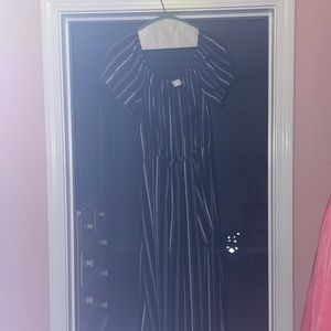 Stripped Maxi Dress with Shorts (slit)